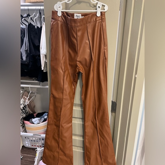 Princess Polly Pants - Princess Polly Brown Leather Pants. Size 4.